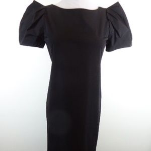 DVF black puff sleeve black dress 2